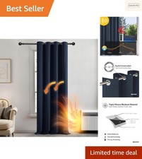 Rideaux Occultants Isolants Thermiques 132x214 cm Bleu Marine - Design Élégant