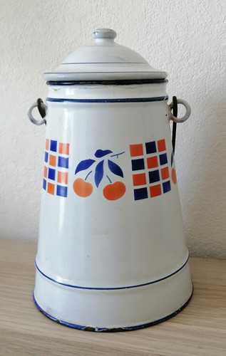 Pot lait ancien emaillé - lait,