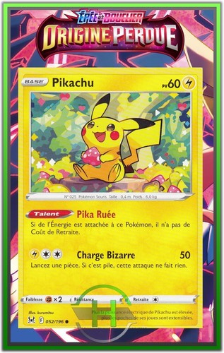 Pikachu eb11 origine perdue - pikachu,