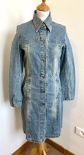 dress size 36 long cotton denim shirt straight cut buttonhole sleeve 640!