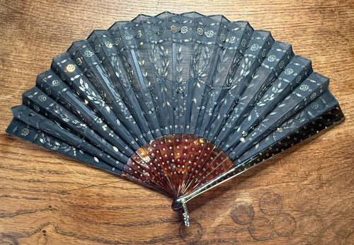 Eventail ancien paillettes - ancien,