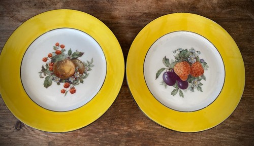 Duo assiettes vintage jaune