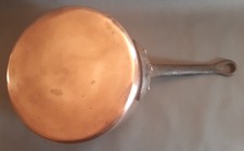 A hammered and tinned copper pan, cast iron handles.  Ø20.5cm height 10,