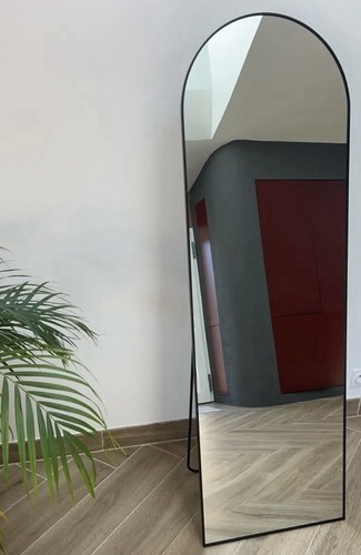 Grand miroir sur pied - , arqué