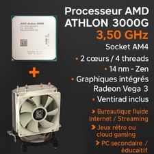 Processeur AMD Athlon 3000G 3,50GHz Socket AM4 + Ventirad LC Power LC-CC-95