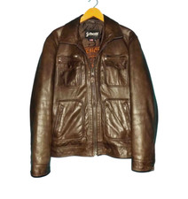 veste SCHOTT en cuir marron taille XXL