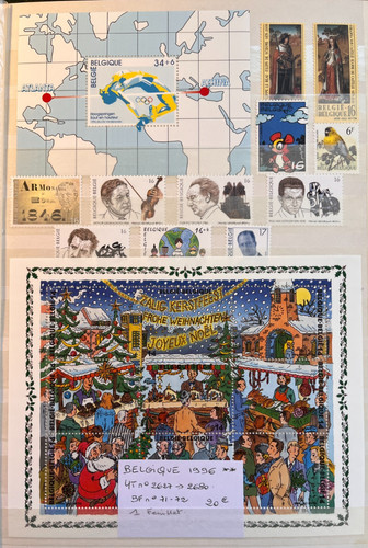 Timbres belgique 1996 - timbres, n°