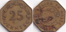 25 Cents 1975 Malte Malta -