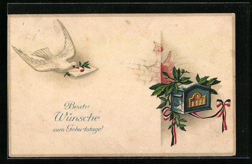 Carte postale pigeon voyageur
