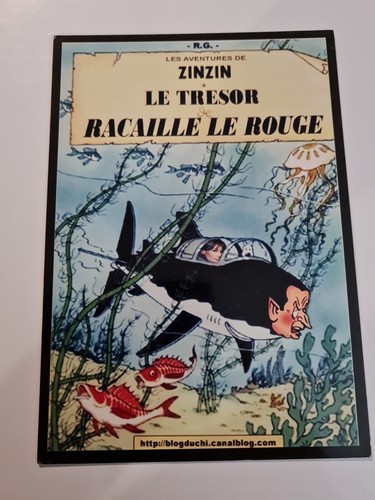 Tintin carte postale - postale, humour