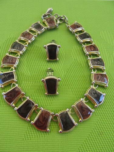 Parure fantaisie marron - parure,