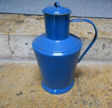 Bidon à LAIT à EAU ANCIEN  en tole émaillée bleue  36 cm H