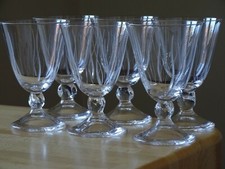 DAUM FRANCE 6 ANTIQUE CRYSTAL APERITIF GLASSES MODEL ORVAL GRAVE ht 9.5 cm