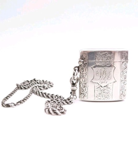 Antique vesta case sterling - case,
