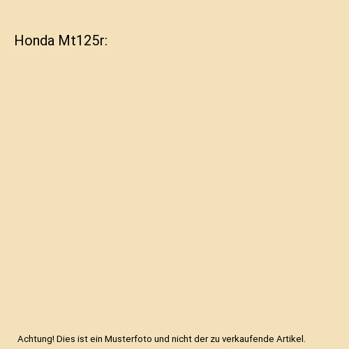 Honda mt125r - honda,