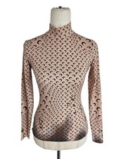 Marine Serre Beige Crescent Moon Print Top