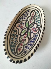 Ravier marocain en céramique émaillée style Artisanat de Safi