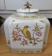 Ancien grand Pot a thé Chine Canton porcelaine craquelée signé Hua Rong Tang Zhi