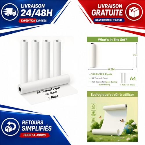 Papier thermique rouleaux - thermique, 5