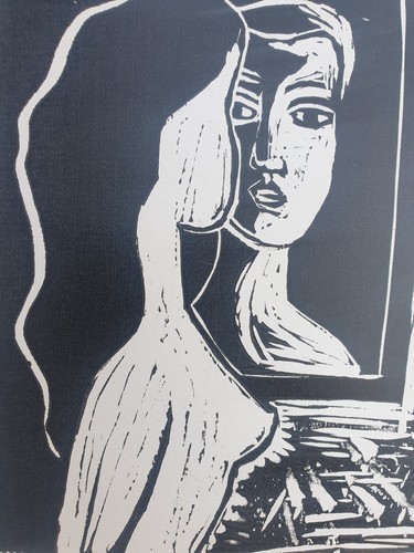 Bois lino gravé camille - gravé,