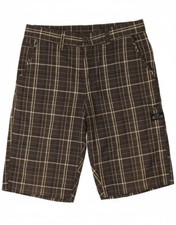 O'NEILL Mens Cargo Shorts W32 Medium Grey Check Polyester BA08