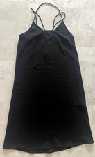 Robe Noir esprit lingerie jeu bretelles entrelacées effet V fine résille H&M 36