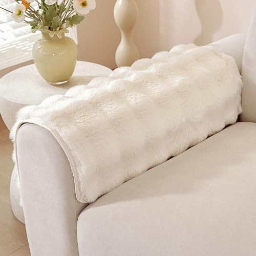 Faux fur couch arm covers - ,