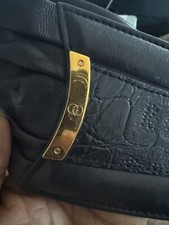 Entrupy Authenticated COA Designer Gucci Black Wide Waist Womens Belt Xs- S 7/28