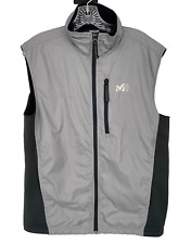Millet mens size L Ruton alpha sleeveless Vest full Zip gray logo pockets fleece