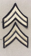 Army Chevron 1795: Corporal, pair - WWII, silver tone on twill