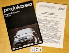 PROJEKTZWO TUNING VW GOLF III Prospectus + Communiqué Genève 1993 4+4p D Strosek
