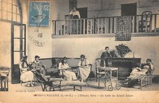 Old postcard 95 BOISSY L'AILLERIE L'OISEAU BLEU UN CORNER DU GRAND SALON