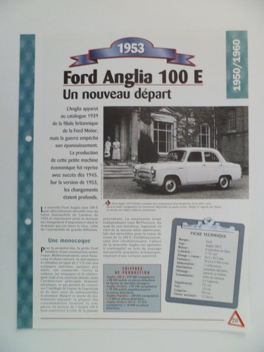 Carte fiche auto ford anglia - carte,