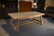 Georges Robert 1960's Brutalist Raw Pine Farm Table