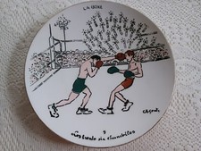 9. TRENTE SIX CHANDELLES Assiette LA BOXE F.M. France illustrateur Charles Genty