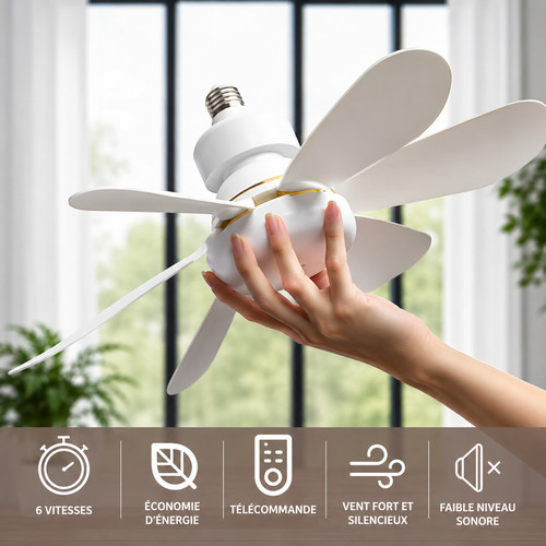Ventilateur plafond ampoule - ventilateur,