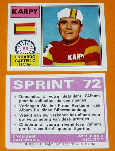 Panini sprint cyclisme - panini, 1972