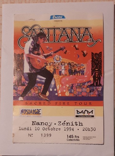 Billet ticket concert santana - ticket,