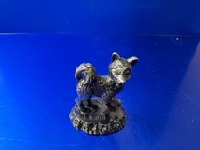 MINIATURE SILVER TONE PEWTER 1.5” HUSKY DOG 1998 FIGURINE UNBRANDED (MA609)