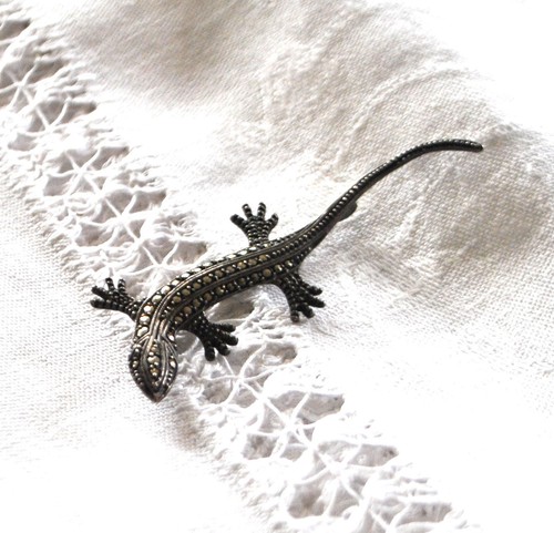Broche ancienne lézard - broche, en