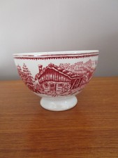 Small bowl Boch La Louvière model Alps red decor chalet mountain goats