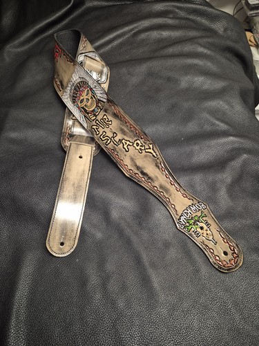 Guitar strap leather - , tooled