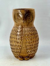 Signed Michel Bailly 1974 Owl Owl Vintage Ceramic Ceramic Ceramic Ceramic Vase