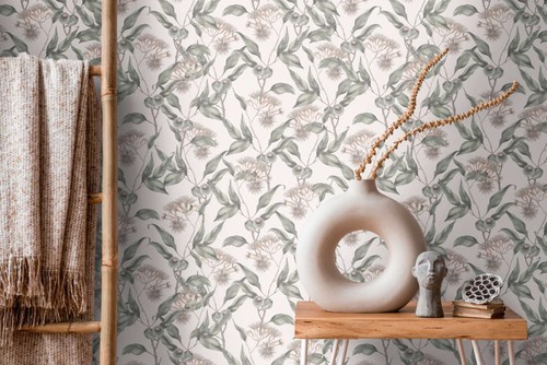 Papier peint fleurs avec - peint, à