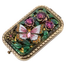  Handheld Flip Mirror Miroir De Maquillage Vintage Style Compact Decorative