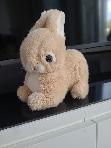 Doudou peluche lapin beige - peluche,