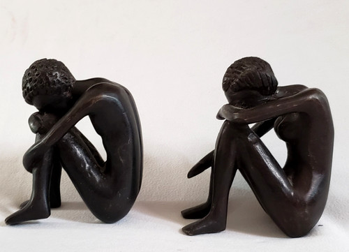 Art africain couple statuettes - africain,