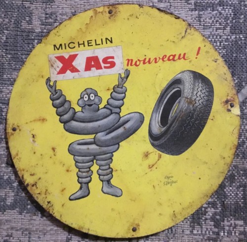 Plaque publicitaire michelin - plaque,