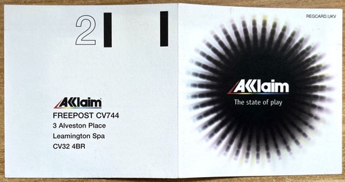 Carte enregistrement acclaim - carte,