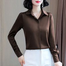 Femme Chemise Satin Faux